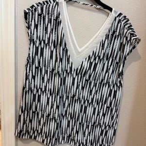 Express Monochrome V-Neck Blouse